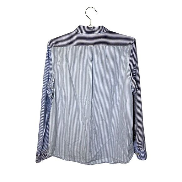 American Eagle Slim Fit Button Front Striped Color Block Shirt - Picture 2 of 6